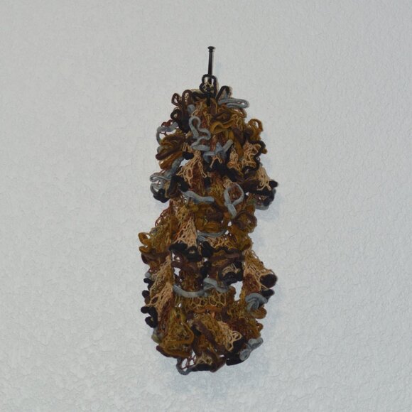 Homemade Brown, Grey, and Black Ruffle Scarf - Picture 2 of 3